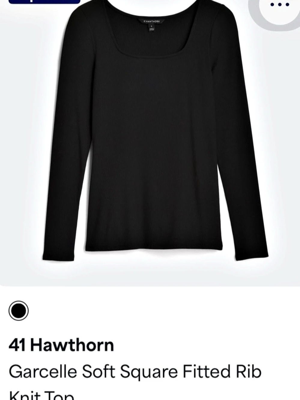 41 Hawthorn Garcelle Soft Square Fitted Rib Knit Top Black XL NWOT STITCH FIX 75